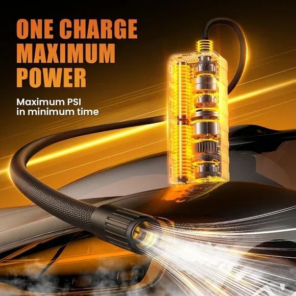 Tire Inflator Portable Air Compressor: 4X Faster 150 PSI Cordless Air Pump - NEW - Picture 3 of 8
